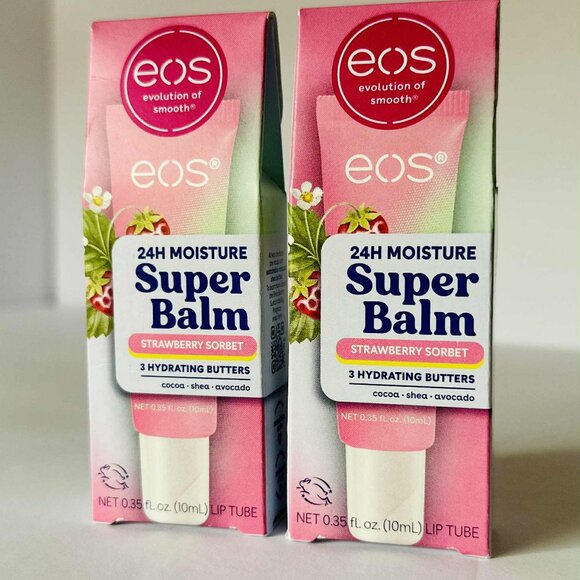 NIB - EOS 24H Moisture Super Balm – Strawberry Sorbet 2-Pack | - Picture 1 of 3